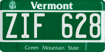 VT license plate ZIF628