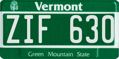 VT license plate ZIF630