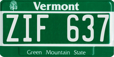 VT license plate ZIF637