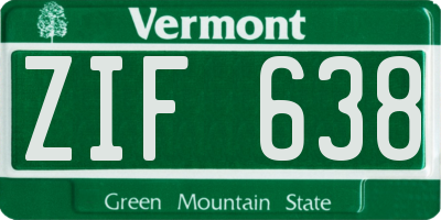 VT license plate ZIF638