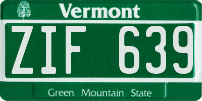 VT license plate ZIF639