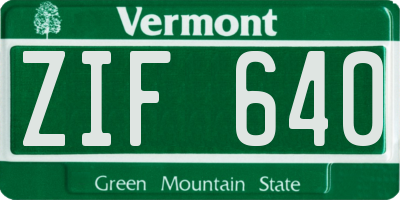 VT license plate ZIF640