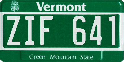 VT license plate ZIF641
