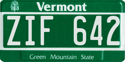 VT license plate ZIF642