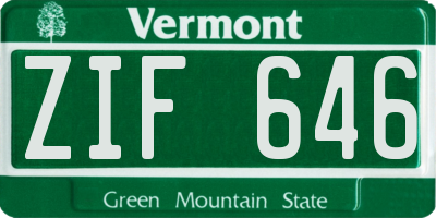 VT license plate ZIF646