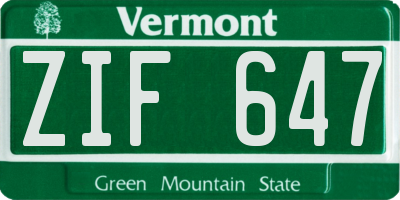 VT license plate ZIF647