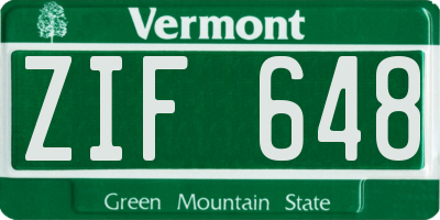 VT license plate ZIF648