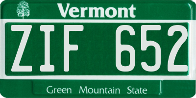 VT license plate ZIF652