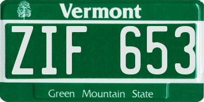 VT license plate ZIF653