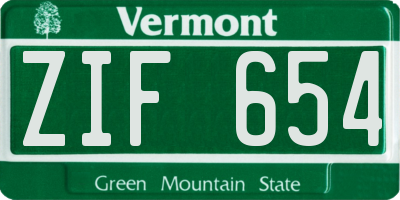VT license plate ZIF654