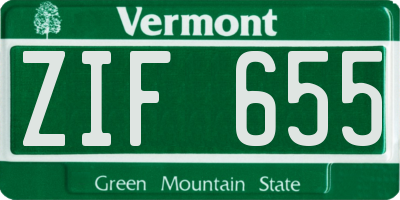 VT license plate ZIF655