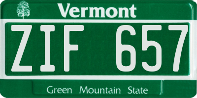 VT license plate ZIF657