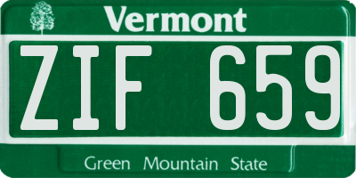 VT license plate ZIF659
