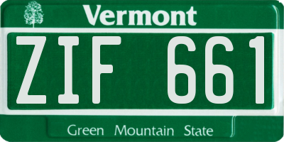 VT license plate ZIF661