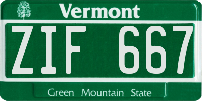 VT license plate ZIF667