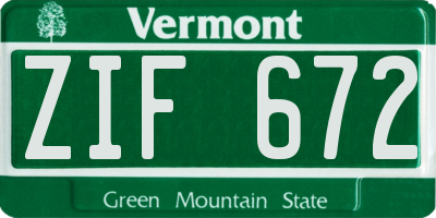 VT license plate ZIF672