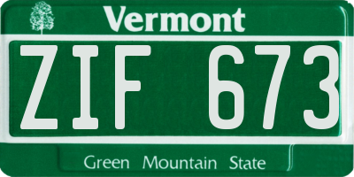 VT license plate ZIF673