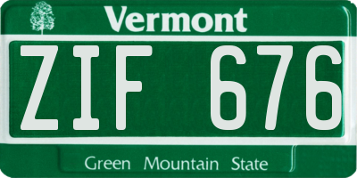 VT license plate ZIF676