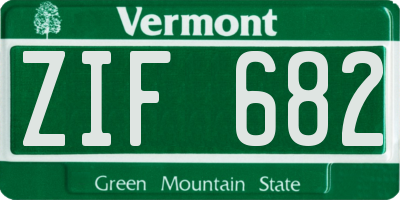 VT license plate ZIF682