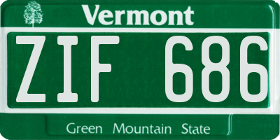 VT license plate ZIF686