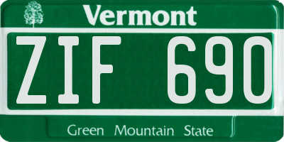 VT license plate ZIF690
