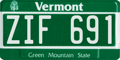 VT license plate ZIF691