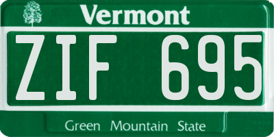 VT license plate ZIF695