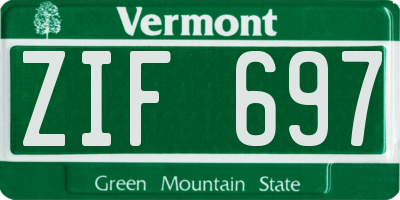 VT license plate ZIF697