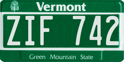VT license plate ZIF742