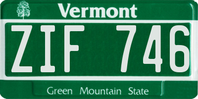 VT license plate ZIF746