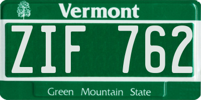 VT license plate ZIF762