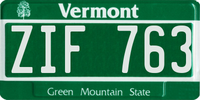 VT license plate ZIF763
