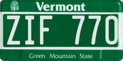 VT license plate ZIF770