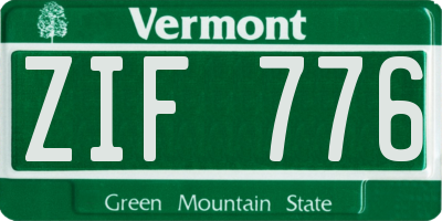 VT license plate ZIF776