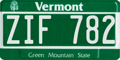 VT license plate ZIF782