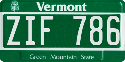 VT license plate ZIF786