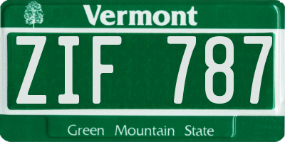 VT license plate ZIF787