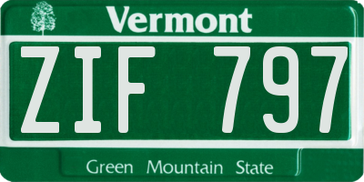 VT license plate ZIF797