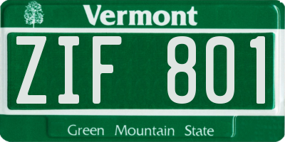 VT license plate ZIF801