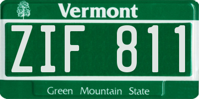 VT license plate ZIF811