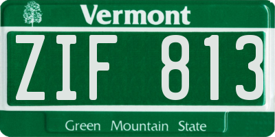 VT license plate ZIF813