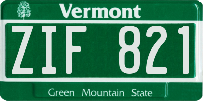 VT license plate ZIF821