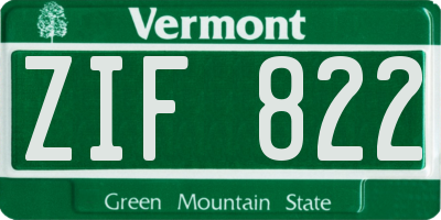 VT license plate ZIF822
