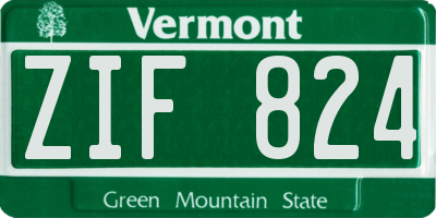 VT license plate ZIF824