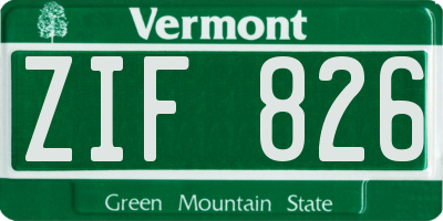VT license plate ZIF826