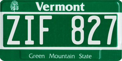 VT license plate ZIF827