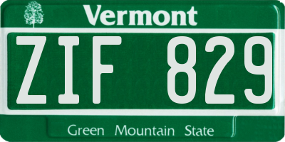 VT license plate ZIF829