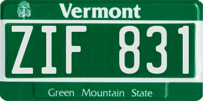 VT license plate ZIF831