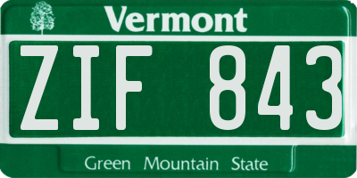 VT license plate ZIF843