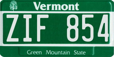 VT license plate ZIF854